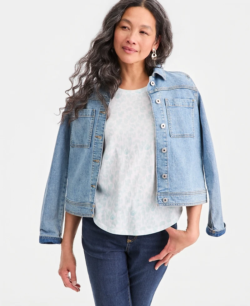 Style & Co Petite Short-Sleeve Crew Neck T-Shirt, Macy's Exclusive