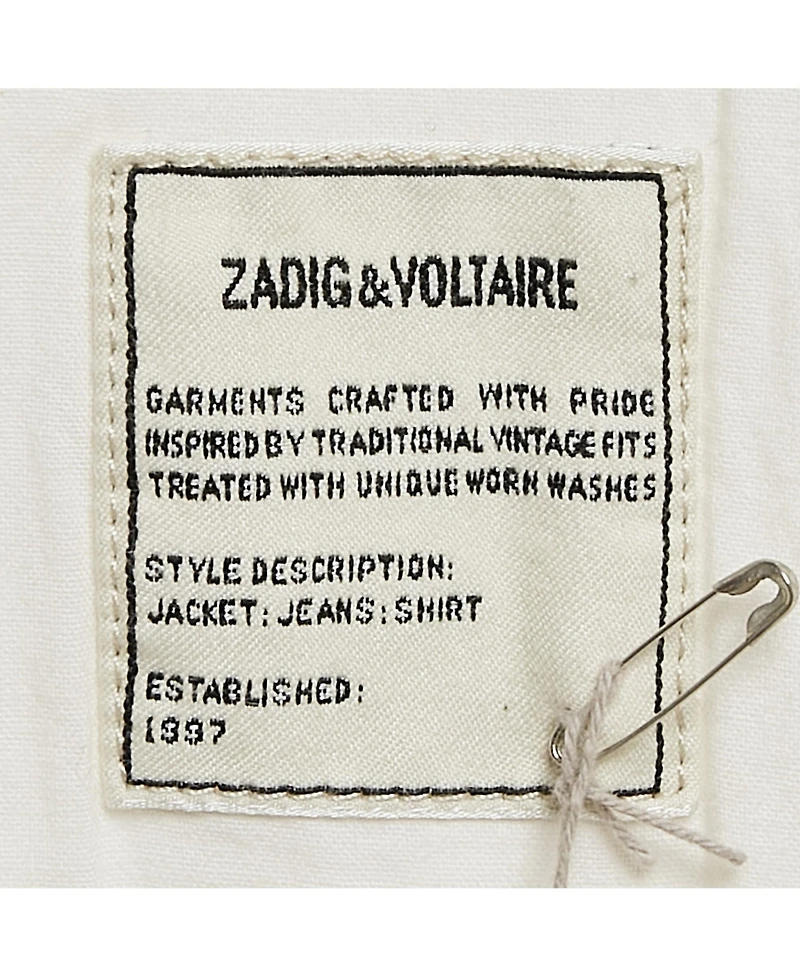Pre-Owned Zadig & Voltaire Women's White Cotton Drill Button Front Kimi Jacket