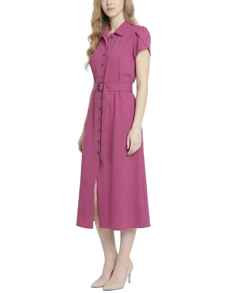 Ny Collection Petite Midi Petal Sleeve Dress