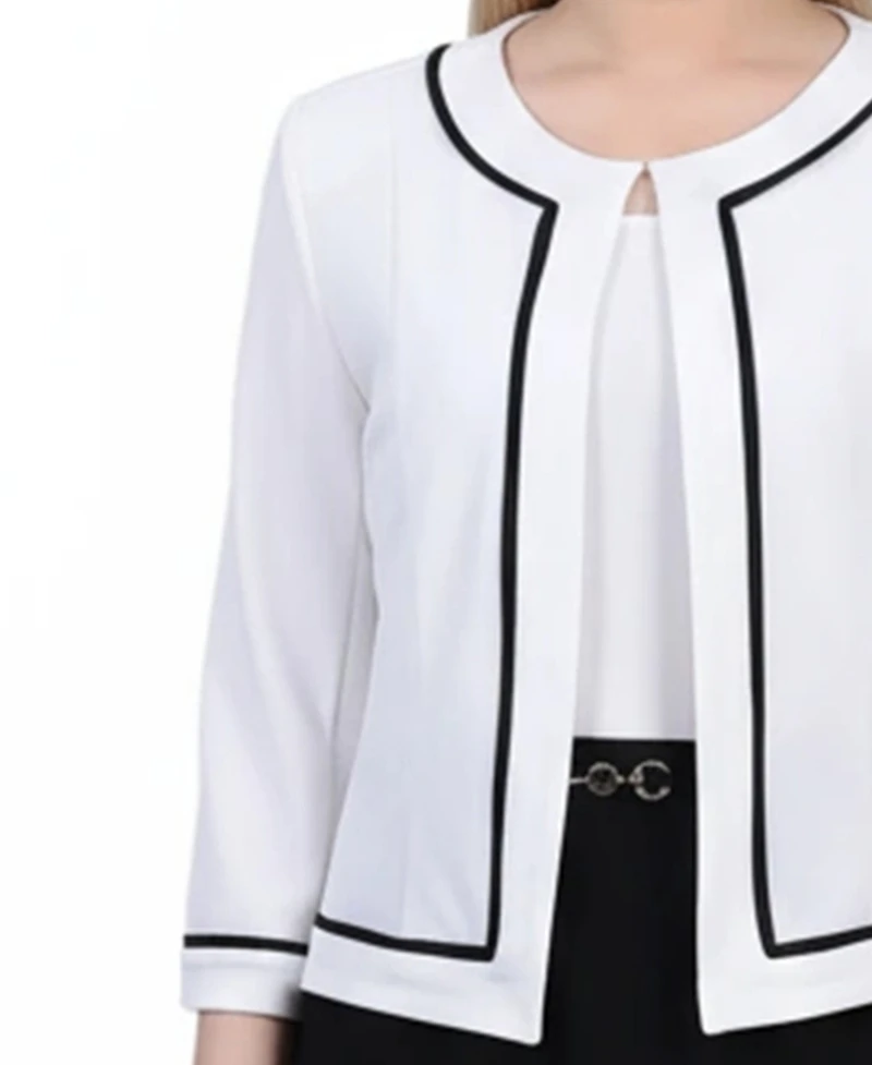 Ny Collection Petite 3/4 Sleeve 2 Piece Dress Set