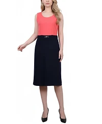 Ny Collection Petite 3/4 Sleeve 2 Piece Dress Set