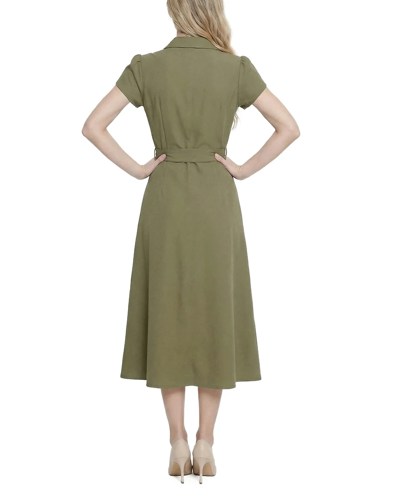 Ny Collection Petite Midi Petal Sleeve Dress