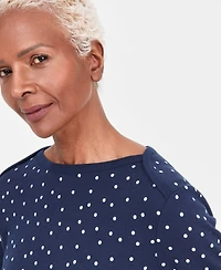 Style & Co Women's Printed Boat-Neck Knit Dress, Macy's Exclusive