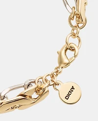 Dkny Two-Tone Multi Chain Open Drama Flex Bracelet