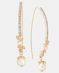 Marchesa Pave & Imitation Pearl Threader Earrings