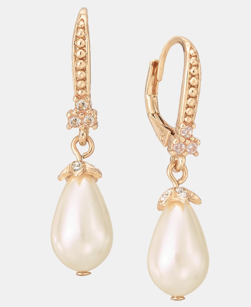 Marchesa Pave & Imitation Pearl Drop Earrings