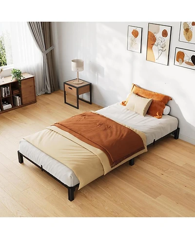 gaomon Bed Frame Twin Size, 6 Inch Metal Platform, No Screws Needed, No Box Spring Needed, Heavy Duty, 800 Lbs Capacity