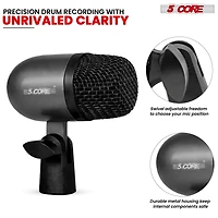5 Core 5Core Tom Snare Mic Cardioid Dynamic Microphone for Drum Kit Percussion Instrument