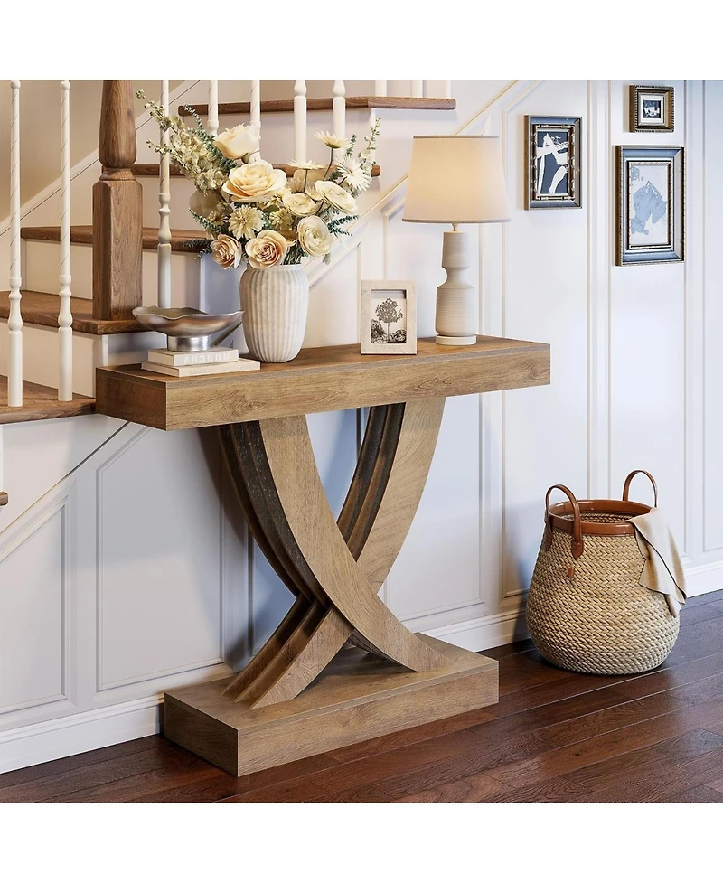 Tribesigns 43.3 Inch Entryway Table, Farmhouse Wooden Console Table Behind The Couch, Rectangular Sofa Table for Entrance, Hallway, Living Room, Foyer