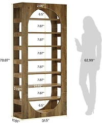 Tribesigns 70.87" Tall Arched Bookshelf, 8-Tier