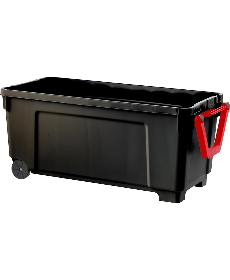 Iris Usa, -Gallon, Lockable Storage Trunk Box, Plastic, Black/Gray