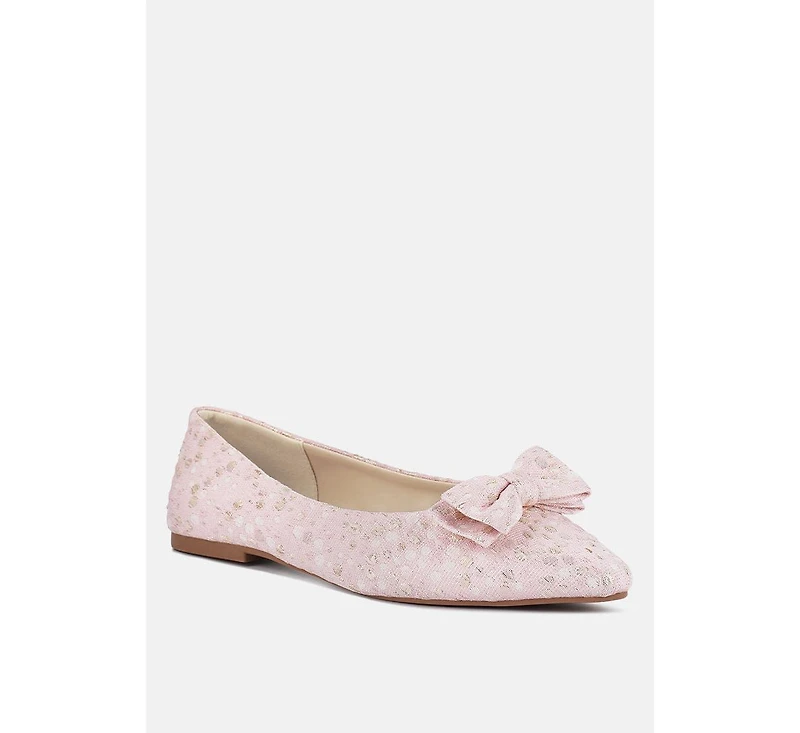 Womens cicely jacquard bow embellished ballet flats