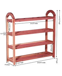 Household Essentials CedarFresh 4-Tier Cedar Shoe Rack