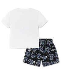 Jordan Boys' Toddler 2T-4T Printed Movement Lines T-Shirt & Shorts, 2-Piece Set