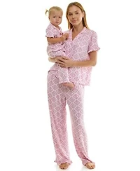 Sincerely Jules Mommy Me Notch Collar Shirt Pants 2 Piece Set