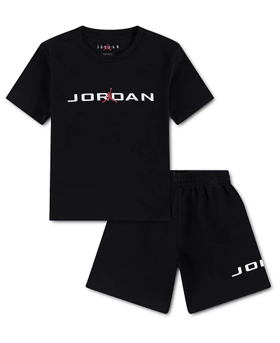 Jordan Boys' 4-7X Stretch T-Shirt & Shorts, 2-Piece Set