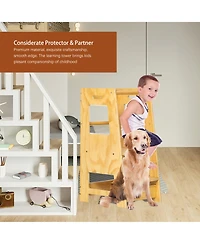 Flynama Toddler Standing Tower Kitchen Step Stool for Kid's Adjustable Height Learning Stool, Toddler Kitchen Stool Helper Removable Anti-Drop