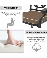 Flynama 5-Piece Set Of Cast Aluminum Patio Furniture With Cushions