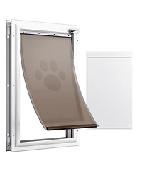 Xl Pet Door with Aluminum Frame and Lock, 16.65" x 27.44", Weatherproof Flap Design