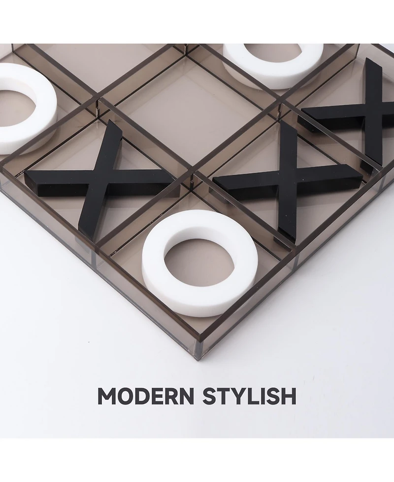 Gse Games & Sports Expert 12" Giant Acrylic Tic Tac Toe Game Set, Classic Family Travel Board Game for Kids and Adults