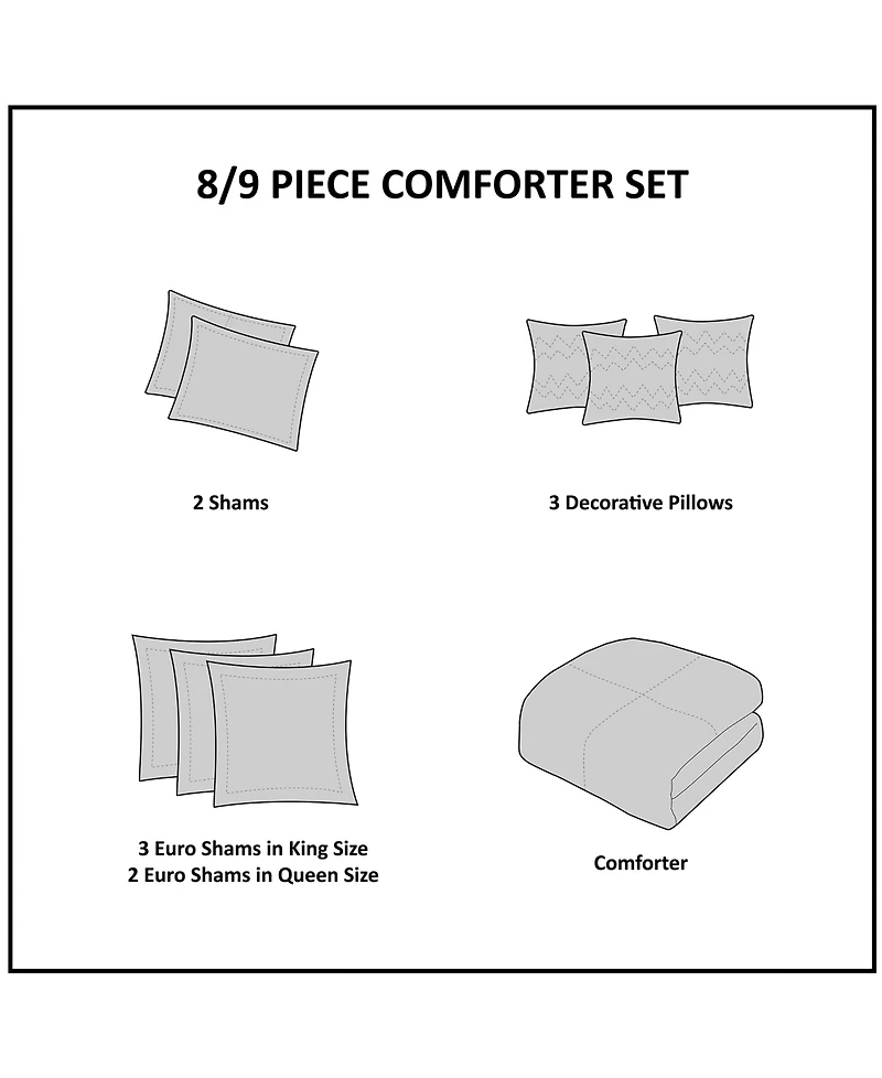 Madison Park Signature Shades of Grey 8-Pc. Comforter Set, Queen
