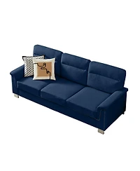 Streamdale Furniture 82" Modern Snowfleece 3-Seater Sofa, Blue