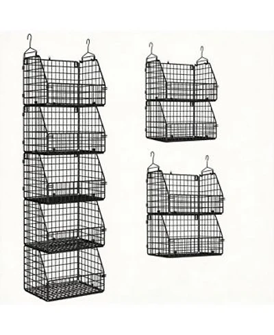 Yigii 5 Piece Stackable Wire Storage Baskets Versatile For Kitchen Closet Pantry