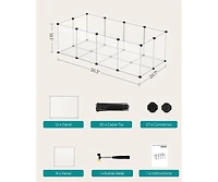 Cozito Cat Litter Box Enclosure with Removable Divider, Modular Pp Panels, Easy Assembly, 56.3" L