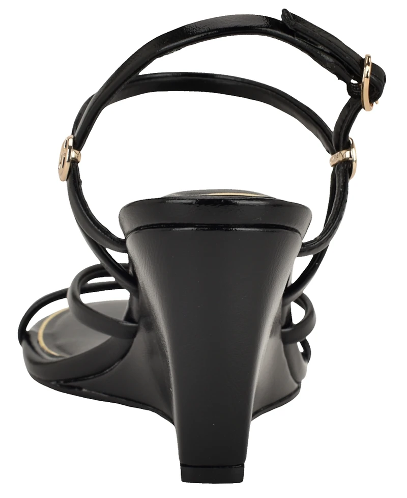 Guess Women's Devve Strappy "G" Dressy Wedge Heel Sandals