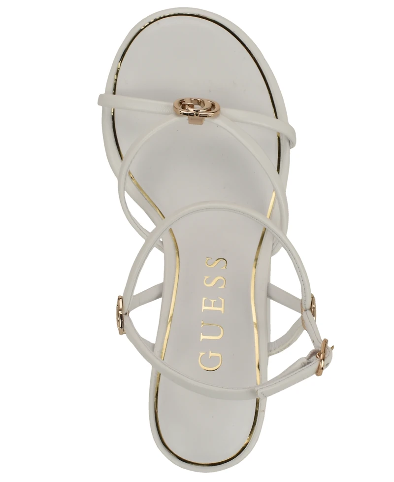 Guess Women's Devve Strappy "G" Dressy Wedge Heel Sandals