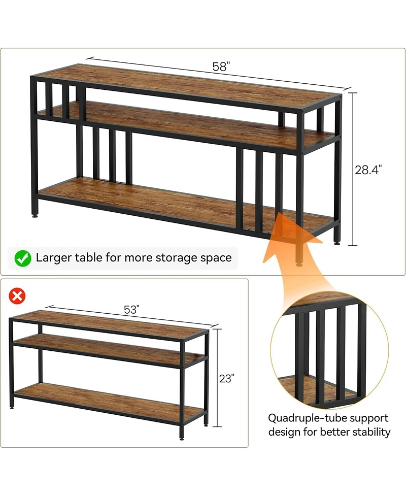 gaomon Tv Stand for up to in, Entertainment Center with Open Storage Shelves, Media Console Table