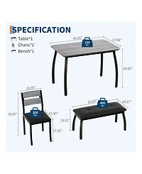 Gaomon Kitchen Table Home Dining Table Set For 4 Wooden Kitchen Table for Dining Room, Home Office, Living Room