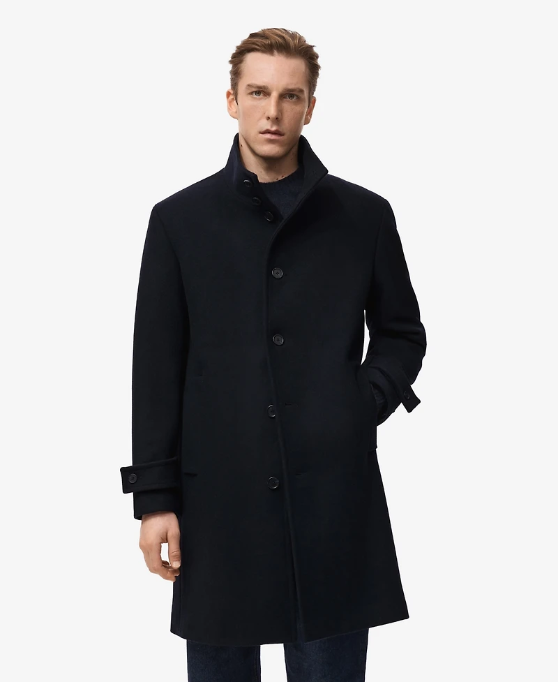 Mango Men's Wool Funnel Neck Coat