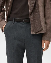 Mango Men's Slim-Fit Flannel Pants