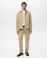 Mango Men's Pockets Corduroy Overshirt