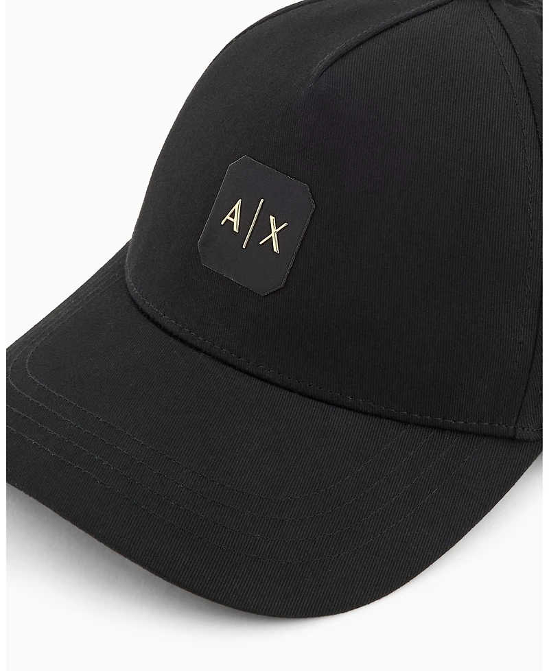 A|X Armani Exchange Men's Black and Gold Baseball Hat