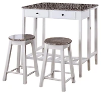 Kings Brand Furniture Pub Table Set Dining Table and 2 Stools