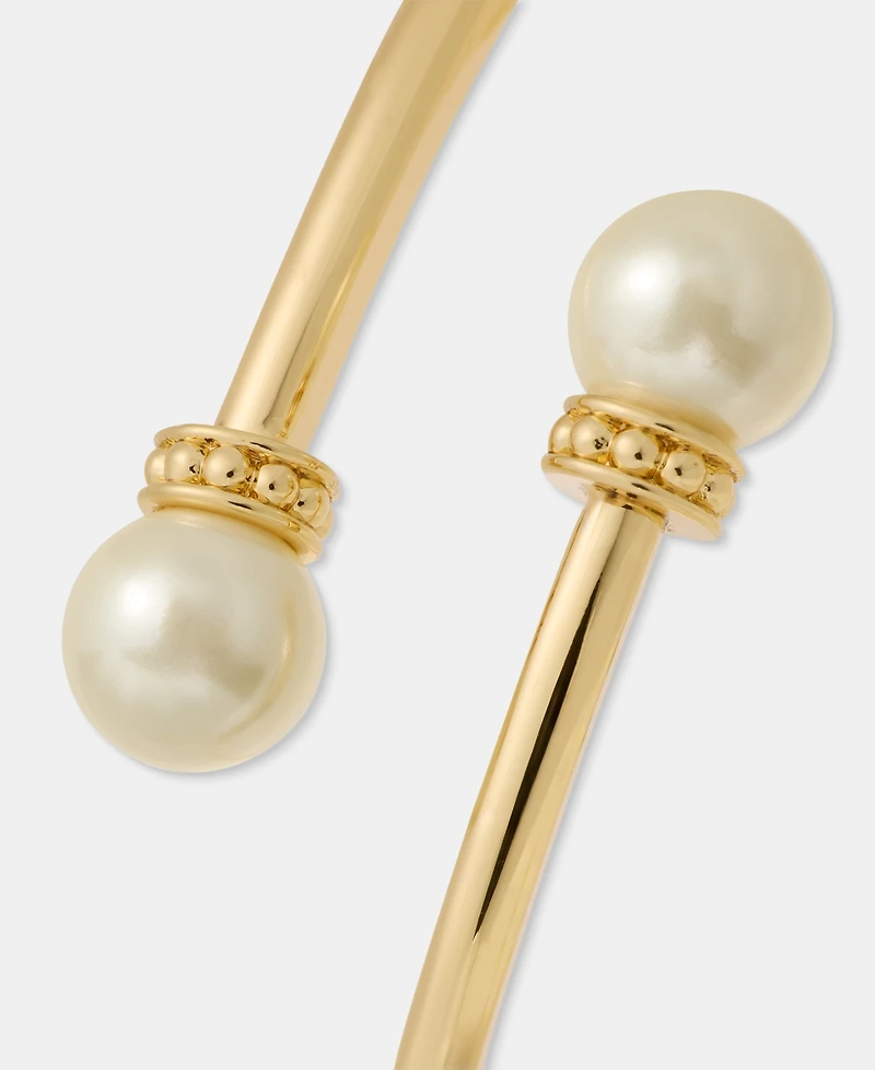 Lauren Ralph Lauren Imitation Pearl Bypass Bangle Bracelet