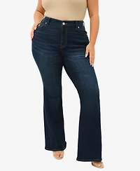 True Religion Plus Joey Flare Mid Rise Flap Jeans