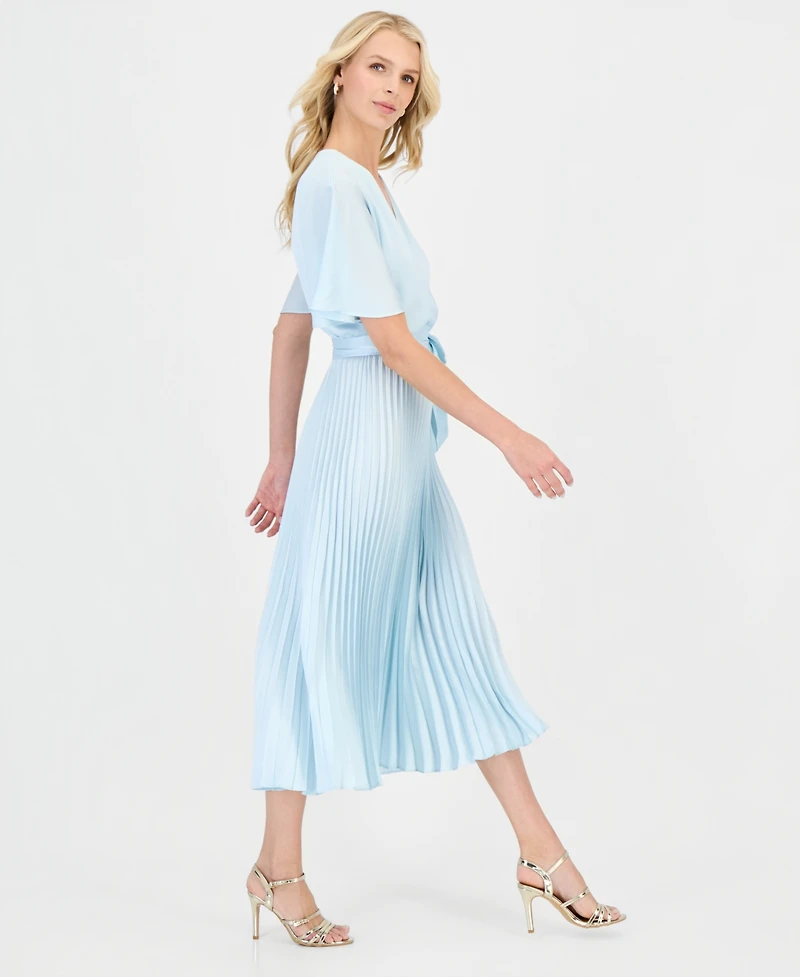 Sandra Darren Women's Pleated Flutter-Sleeve Dress