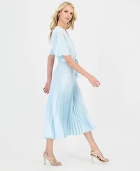 Sandra Darren Women's Pleated Flutter-Sleeve Dress