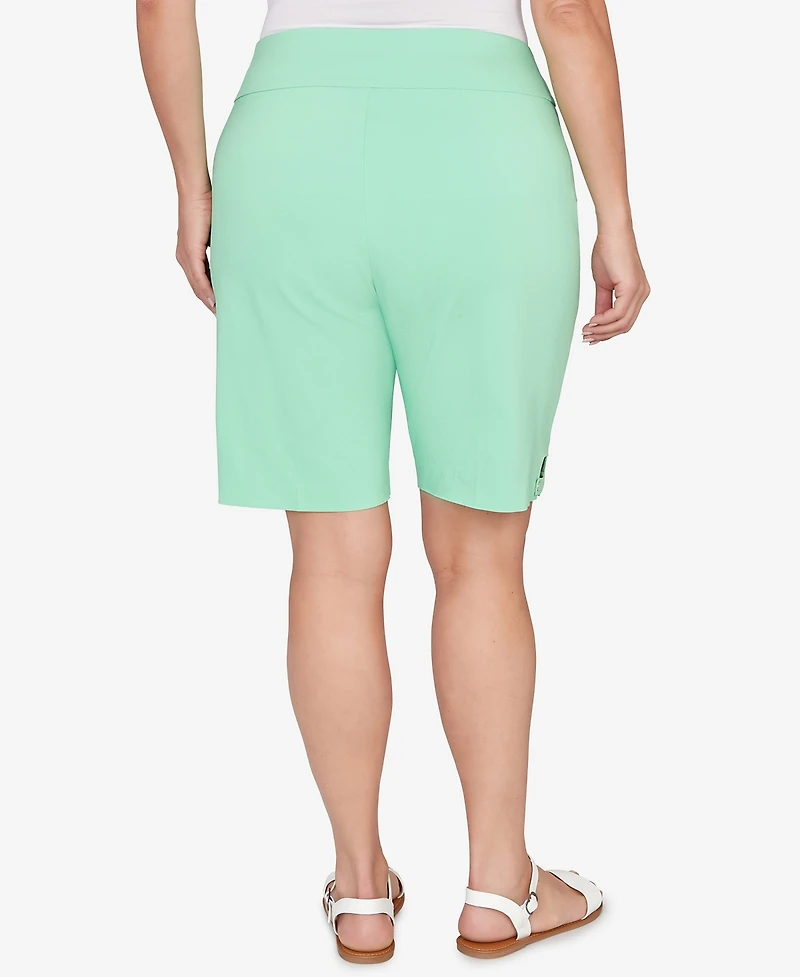 Hearts Of Palm Plus Solid Tech Stretch Bermuda Shorts