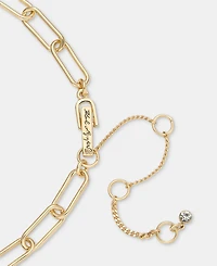 Karl Lagerfeld Paris Logo Pave Link Collar Necklace