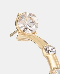 Karl Lagerfeld Paris Small Crystal Triple-Split Hoop Earrings, 1.01"