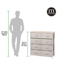 mDesign Large Storage Dresser Furniture, 8 Removable Fabric Drawers