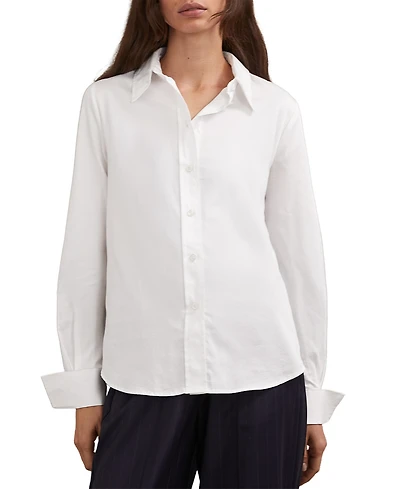Reiss Women's Cotton-Sateen Folded-Cuff Shirt