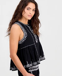 And Now This Petite Embroidered-Trim Tank Top, Macy's Exclusive