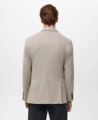 Mango Men's Slim Fit Flecked Wool Blazer