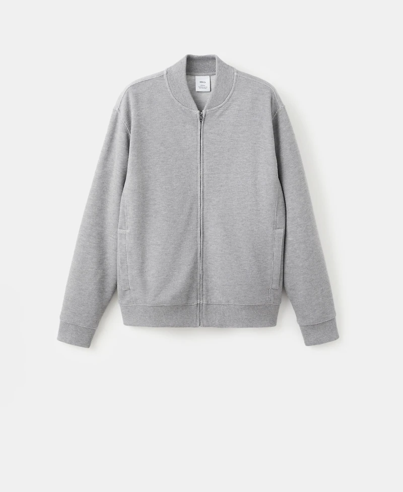 Mango Men's Bomber Zip Hoodie