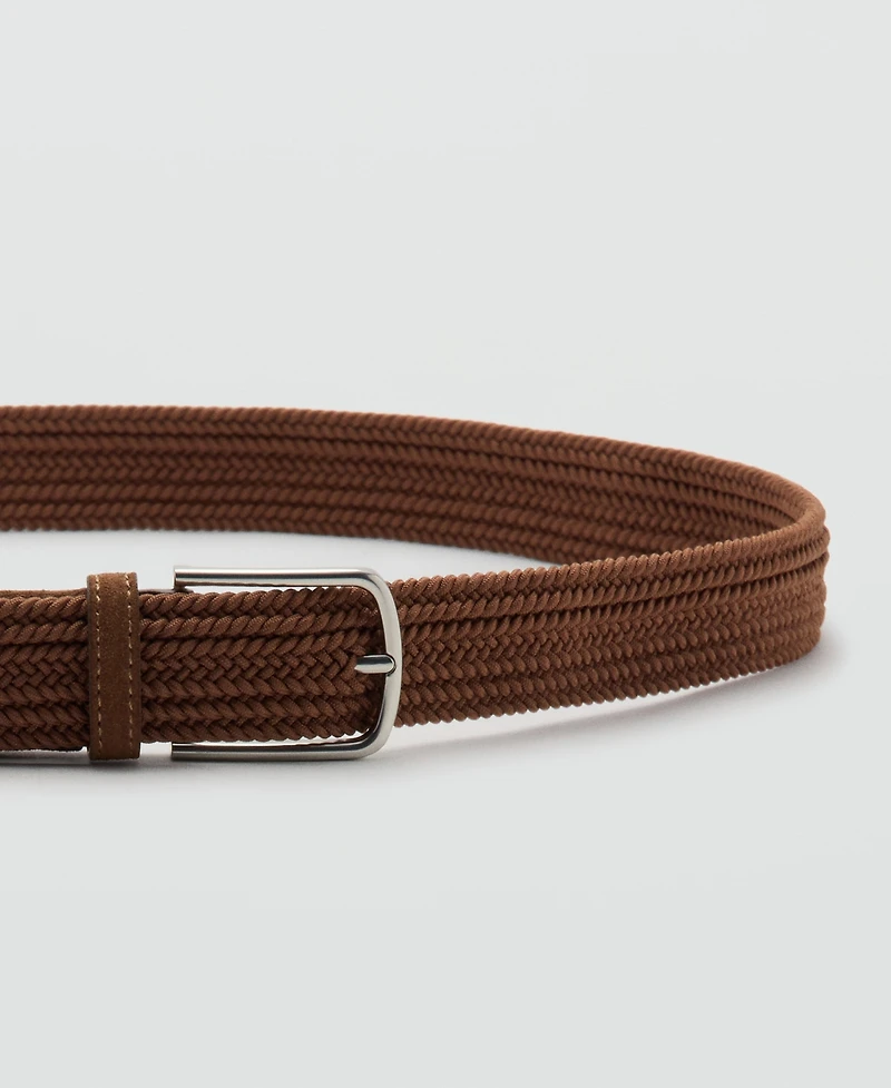 Mango Men's Braided Elastic Belt